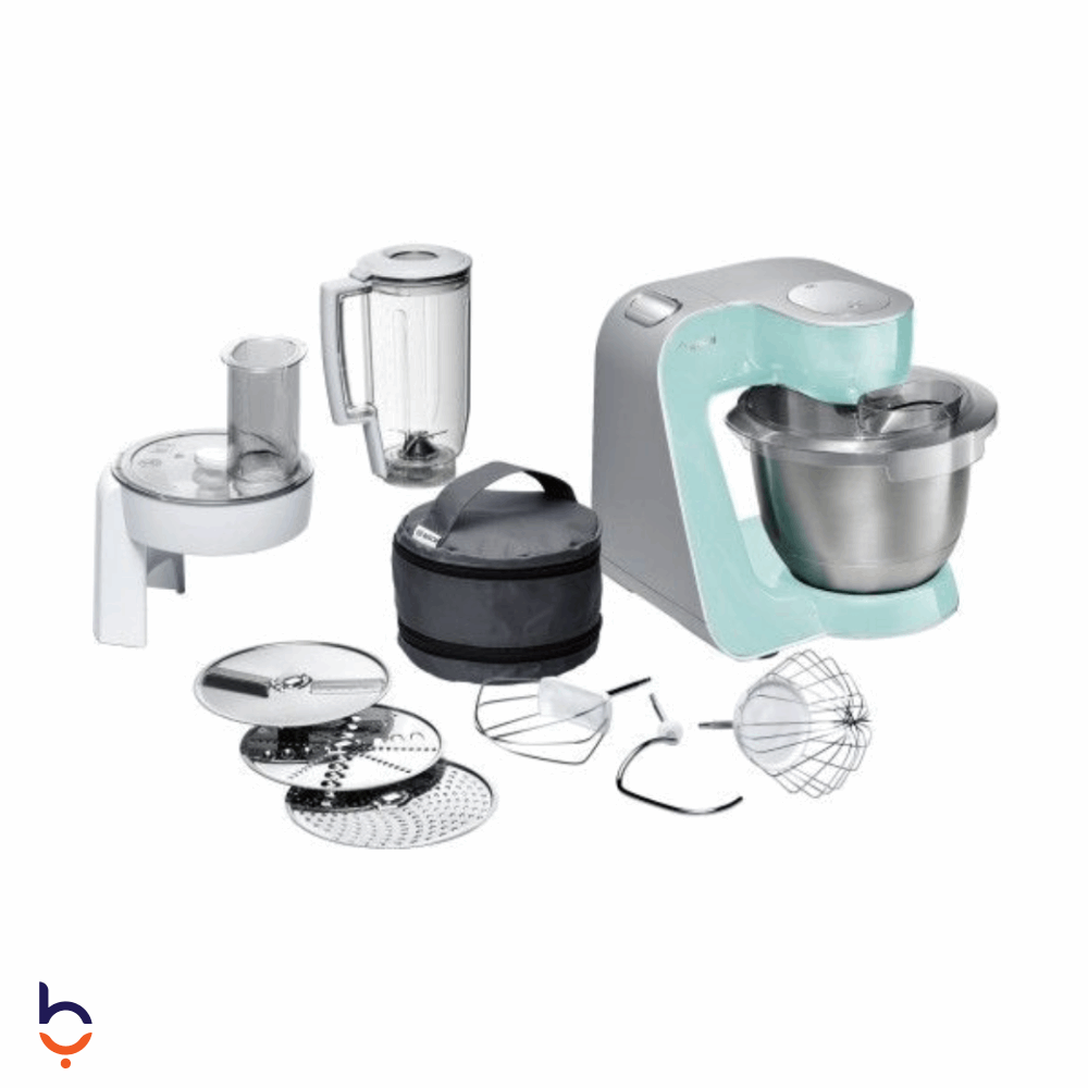 Food Processor Bosch 1000 Watts Multi-accessory, Turquoise and Silver - MUM58020