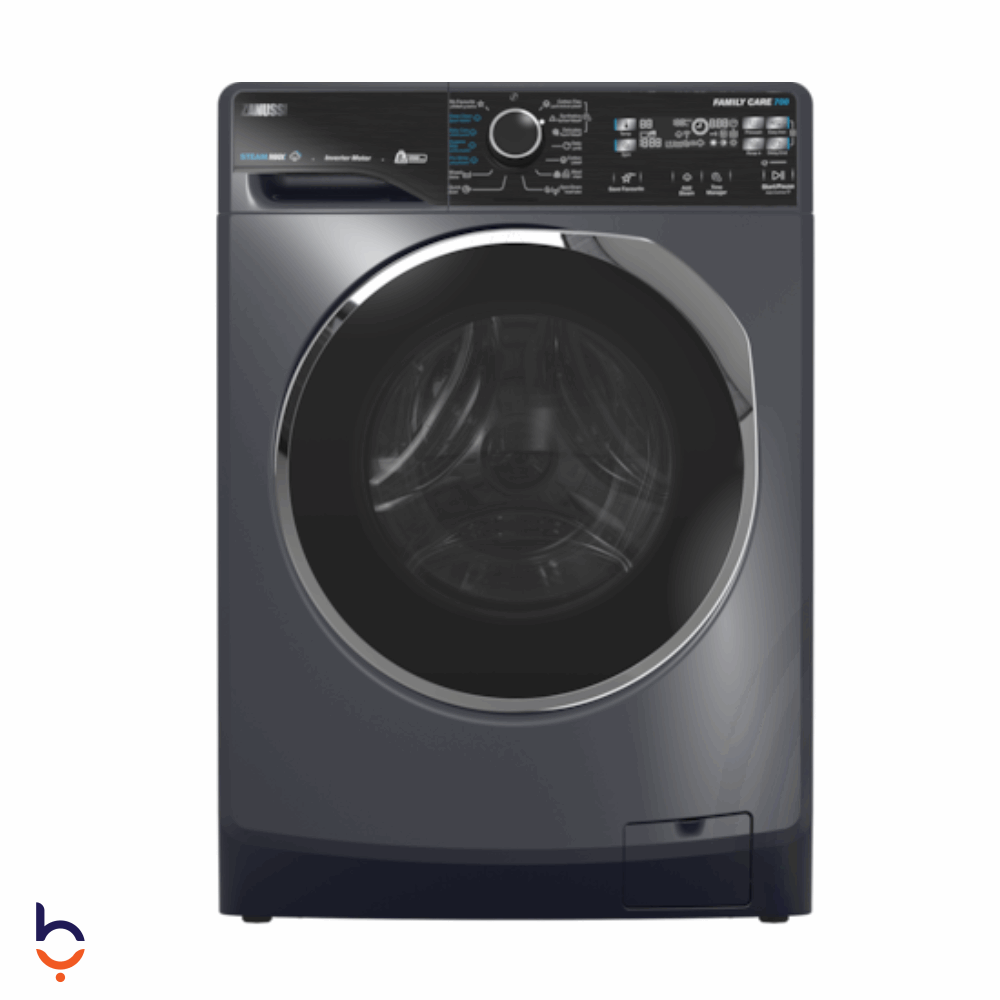غسالة ملابس اوتوماتيك تحميل امامي زانوسي 8 كيلو ستيم ماكس - انفرتر - رمادي غامق - ZWF8221DL7