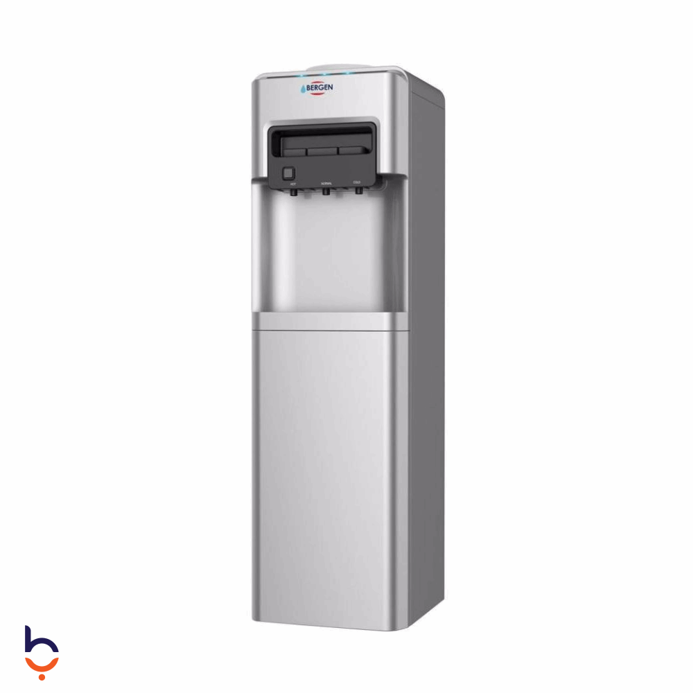 Water Dispenser Bergen 3 Taps (Hot &amp; Cold &amp; Normal)  - With Built-In Refrigerator - BYB518 Silver