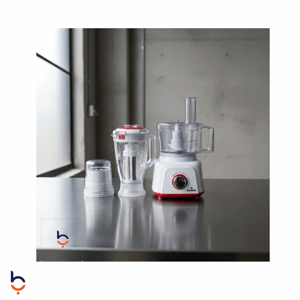 محضر طعام ستار ماكس 1.5 لتر ستار ماكس - خلاط وعجان ومطحنة قهوة - 1200 وات SM-2021 أبيض