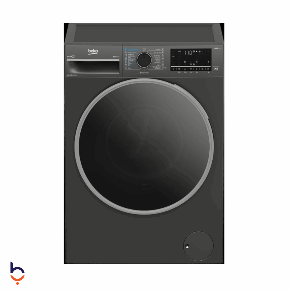 Front Load Automatic Washing Machine Beko 10 Kg With 6 kg dryer, inverter motor - BWD10640MCI gray