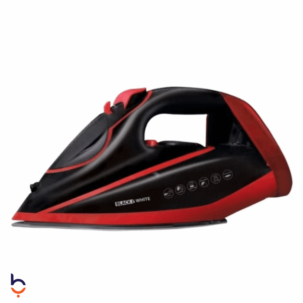Steam Iron Black &amp; White 3100 Watt - steam - Black and Red - SI-3200