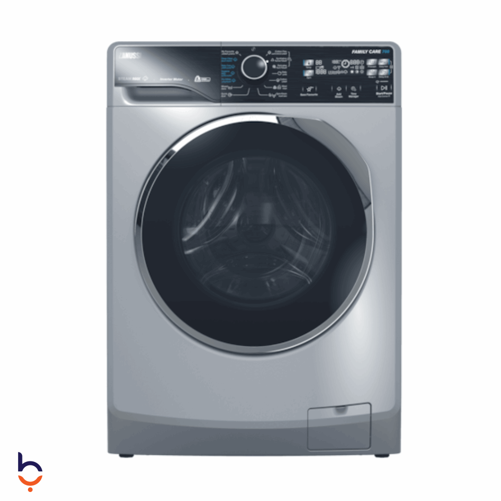 غسالة ملابس اوتوماتيك تحميل امامي زانوسي 8 كيلو ستيم ماكس - انفرتر - فضي  - ZWF8221SL7