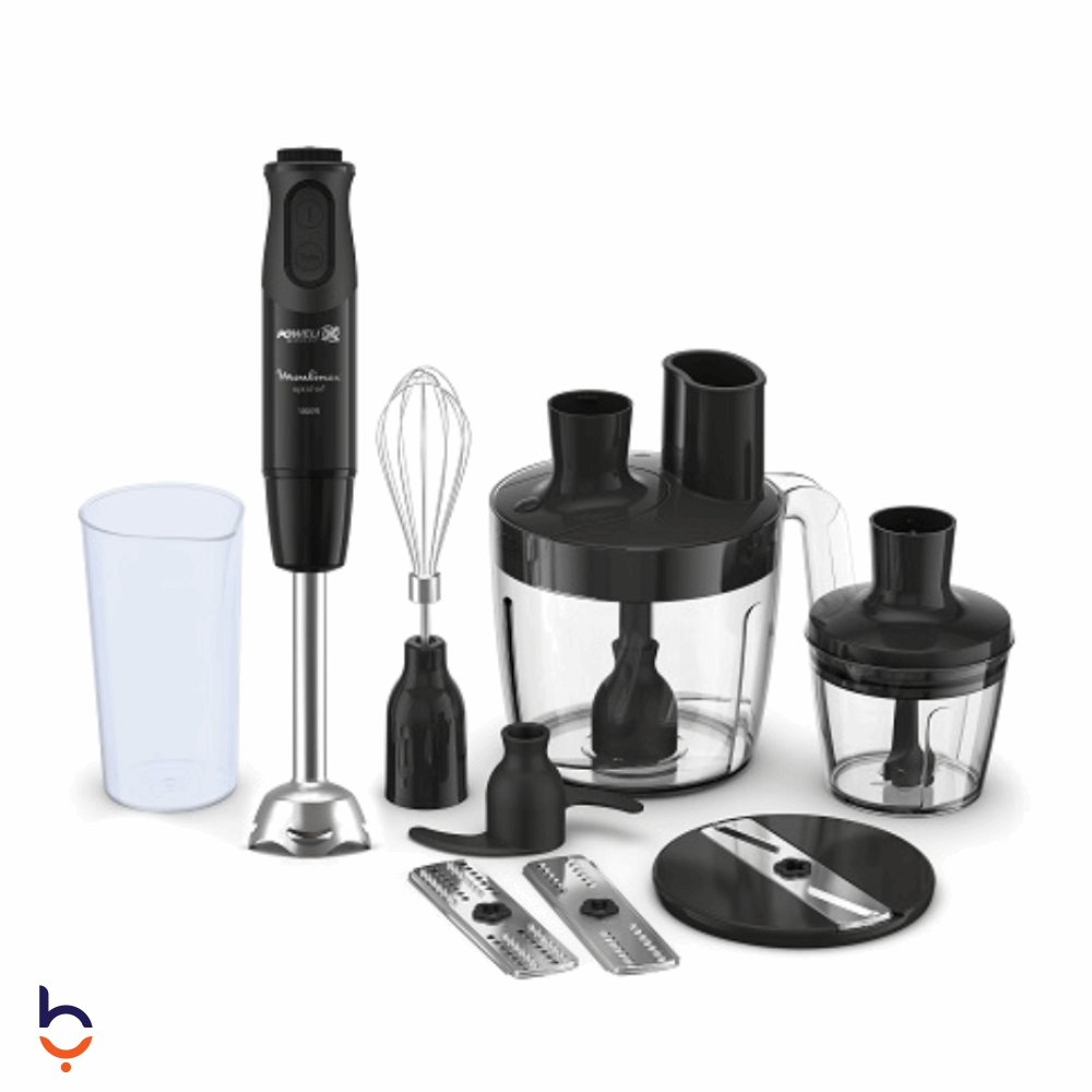 Hand Blender Moulinex 1000 Watt - Optichef with Attachments -  Black - DD6553EG