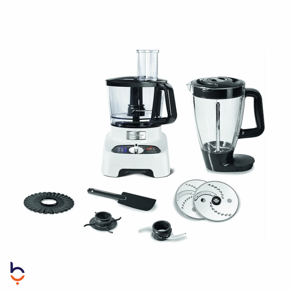 Food Processor Moulinex 1000 Watt Double Force, 27 Functions, Black and White - FP823125