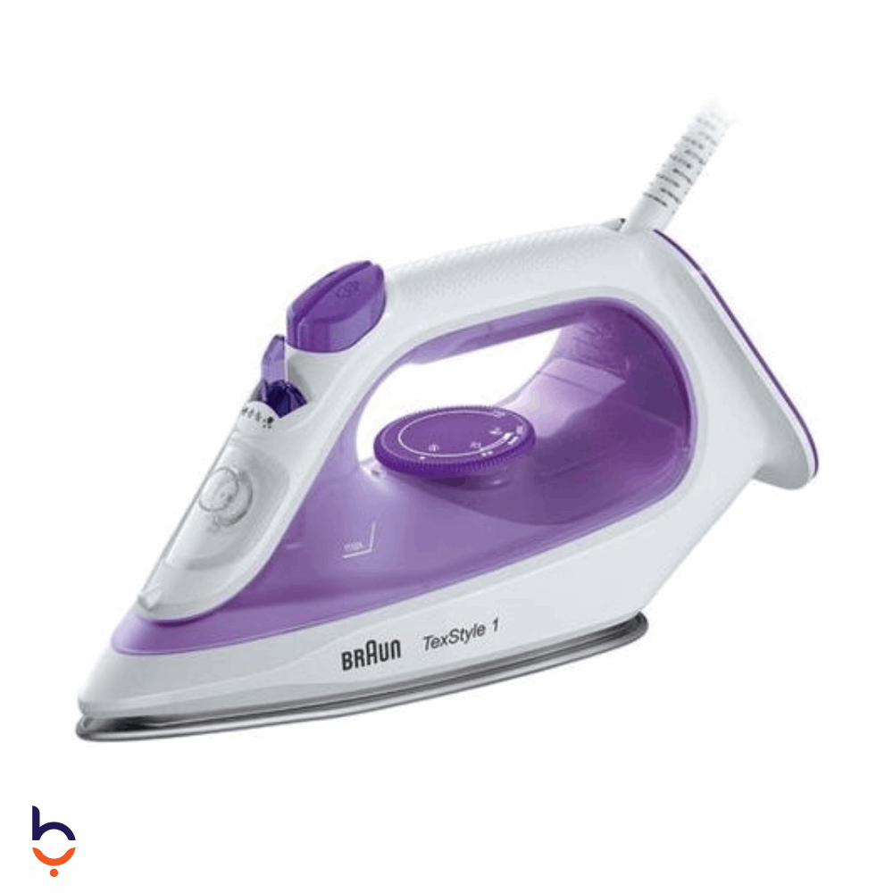 مكواة براون 2000 وات مكواة بخار براون تكستايل 1 ، ابيض وبنفسجي - SI1080VI ابيض وبنفسجي