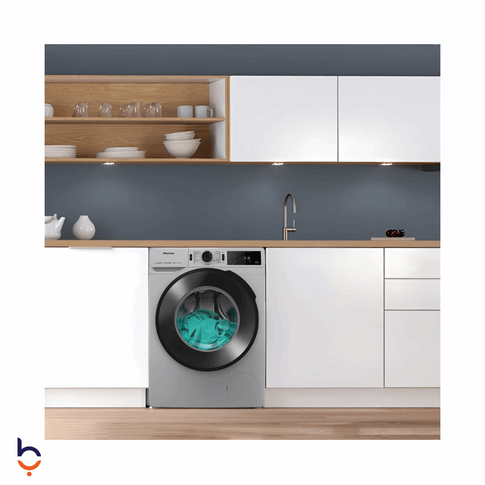 غسالة ملابس اوتوماتيك تحميل امامي هايسنس 8 كجم WF3V8042BSEG فضي