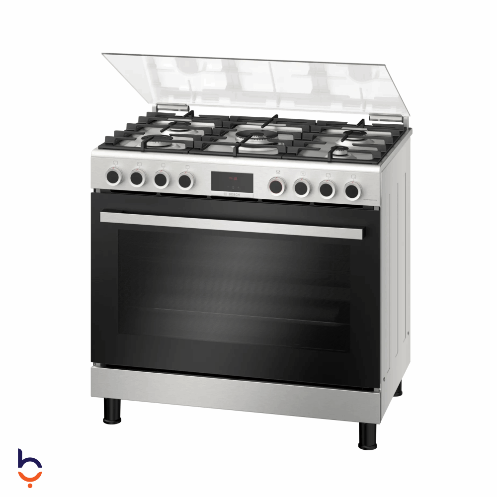 بوتجاز بوش 5 شعلة 90*60 سم ,  حوامل زهر ,HGX3G8W50S استانلس ستيل