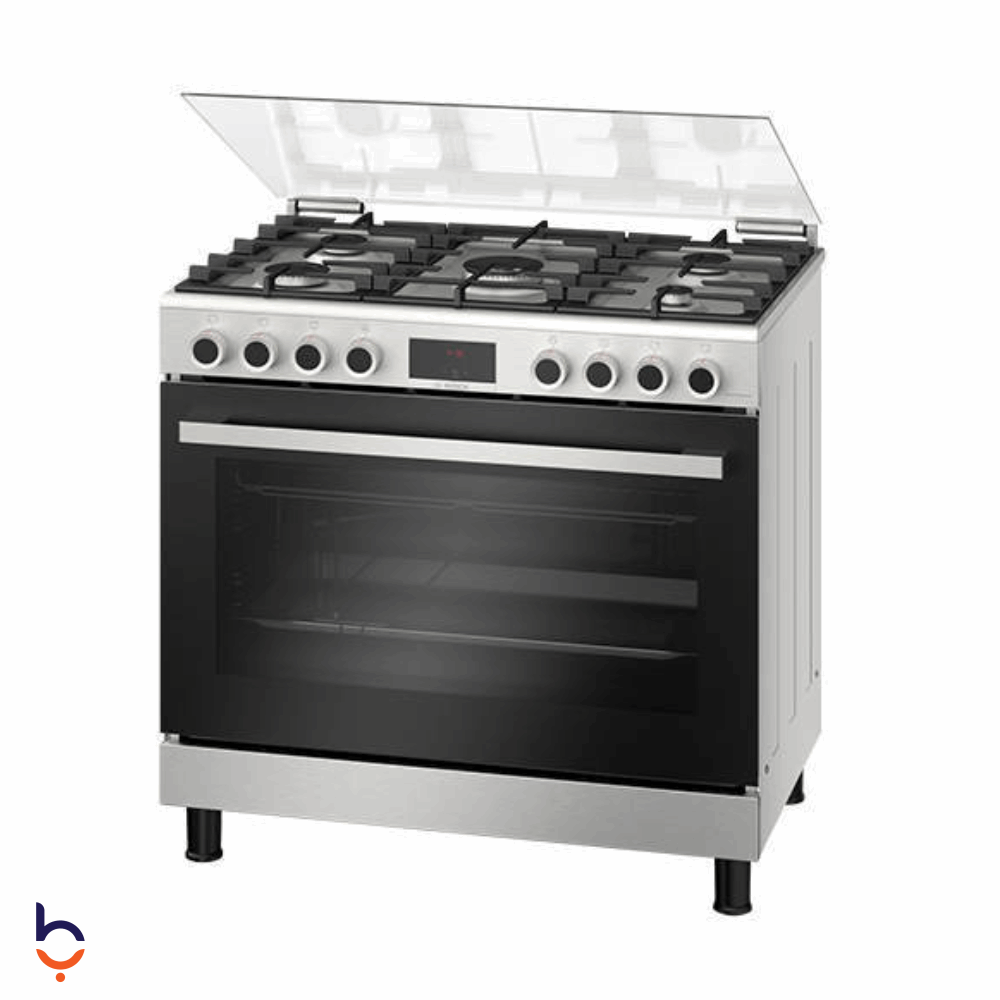 بوتجاز بوش 5 شعلة 90*60 سم ,  حوامل زهر , أمان كامل , HGP3I8W50S استانلس ستيل