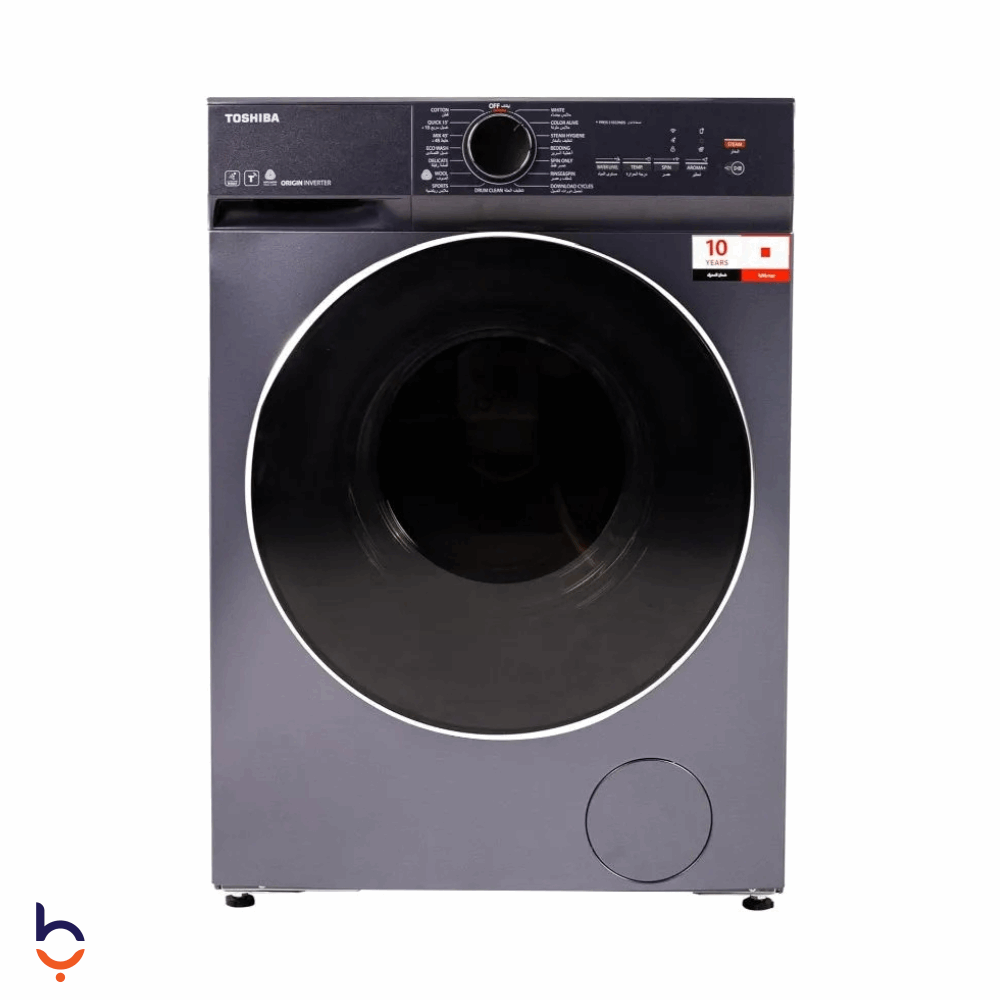 غسالة ملابس اوتوماتيك تحميل امامي توشيبا 8.5 كجم ديجيتال فول اوتوماتيك بتقنية الانفرتر، تحميل امامي , TW-T21BU95UWEG(MG) رمادي