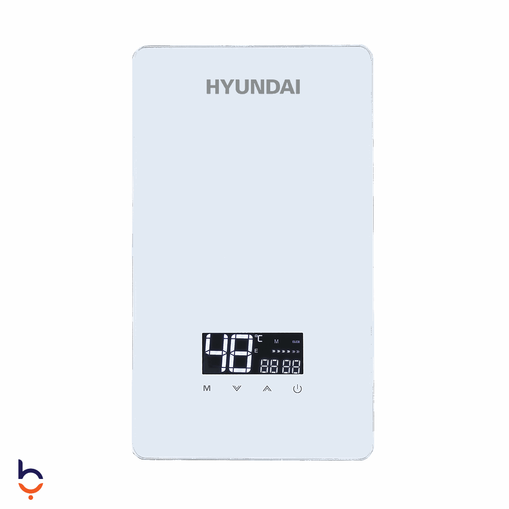 سخان فوري كهربائي هيونداي 12 كيلو وات سخان مياه فوري تحكم رقمي باللمس , Q0912-W أبيض