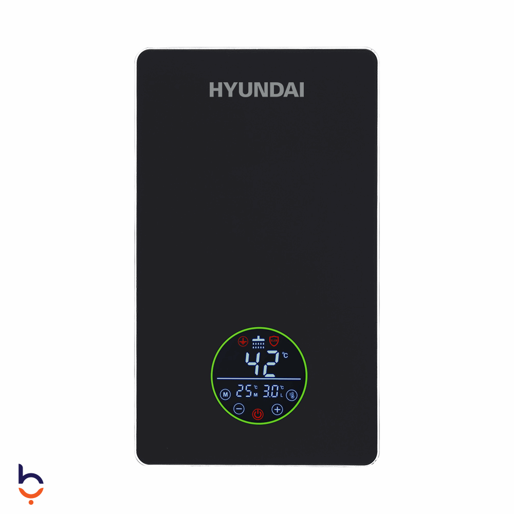 سخان فوري كهربائي هيونداي 12 كيلو وات سخان مياه فوري تحكم رقمي باللمس Q0912-B أسود