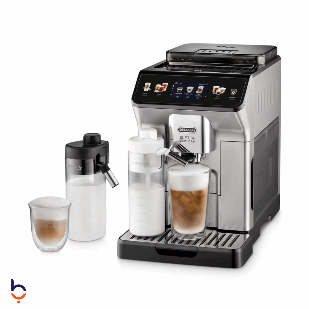 ماكينة صنع القهوة ديلونجي 1450 وات اليتا اكسبلور أوتوماتيكية بالكامل ,ECAM450.55.S فضي
