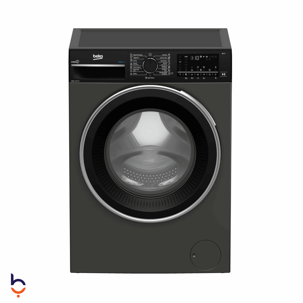 غسالة ملابس اوتوماتيك تحميل امامي بيكو 10 كيلو 1600 لفة ، انفرتر ، شاشة ديجيتال ، B3WFU501040MCI رمادي