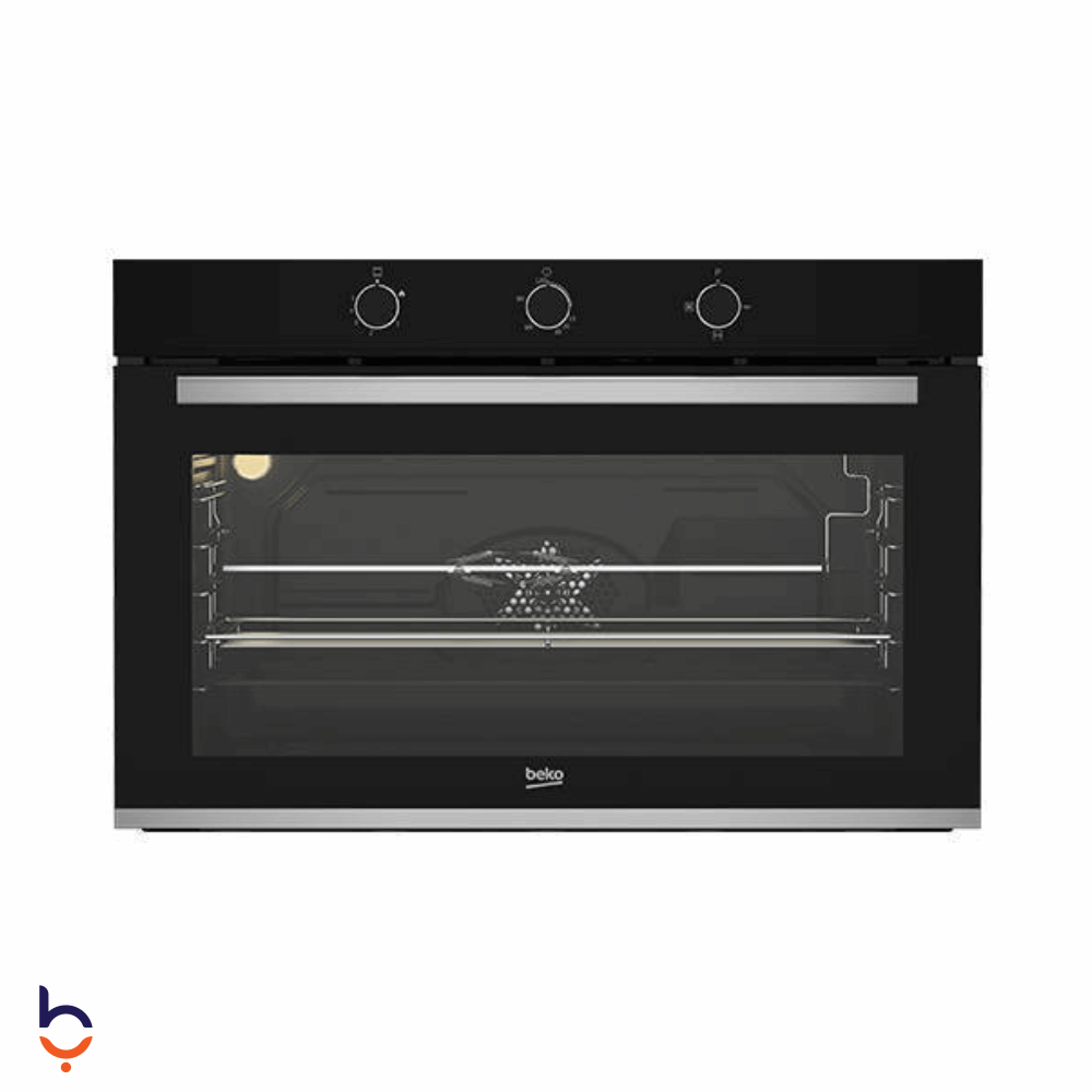 فرن بيكو 90سم فرن غاز مروحتين امان كامل - BBWHT12106BS اسود