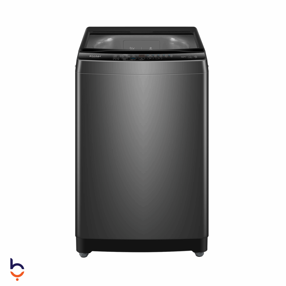 غسالة ملابس اوتوماتيك تحميل علوي هاير 10 كيلو 8 برامج - HWM100-316S6 فضي غامق