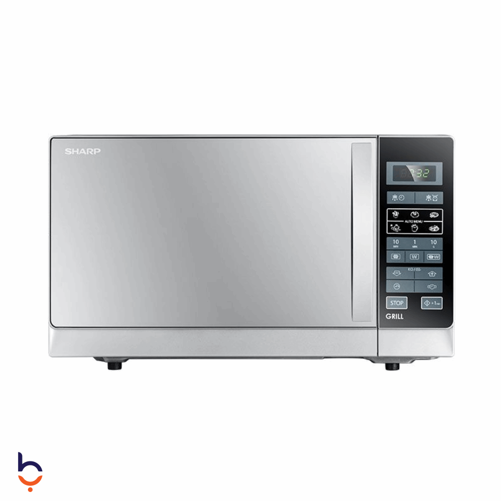 ميكروويف شارب 25 لتر ديجيتال بشواية ، 900 وات، R-75MT(S) فضي