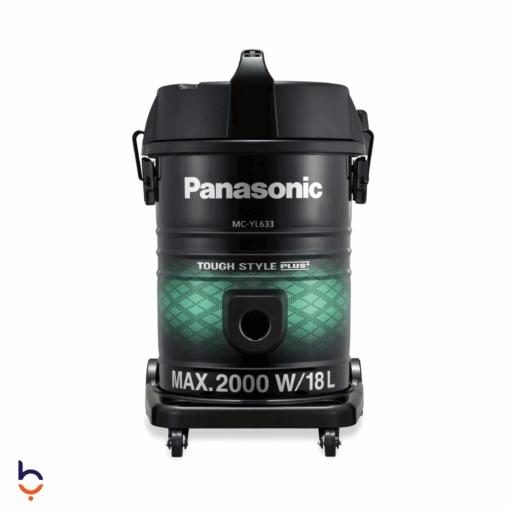مكنسة كهربائية باناسونيك 2000 وات برميل، 18 لتر , MC-YL633 اسود واخضر