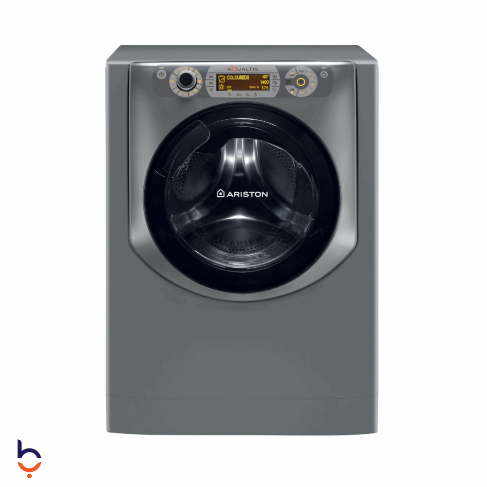 غسالة ملابس اوتوماتيك تحميل امامي اريستون 10 كجم 1400 لفة  بمجفف 7 كجم -AQD1070D 497X EX فضي