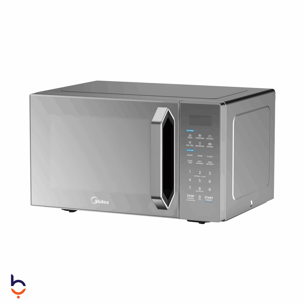 ميكروويف ميديا 32 لتر شواية رقمية، 900وات، 6 قوائم تلقائية، 11 مستوى طاقة، وضع اقتصادي، مع باب مراة - EG0P042MX-S فضي