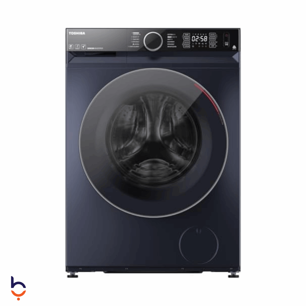 غسالة ملابس اوتوماتيك تحميل امامي توشيبا 10.5 كجم سعة تجفيف: 7 كجم ، شاشة ديجيتال ، انفرتر، واي فاي ، TWD-BM115GF4EG (MK) رمادي