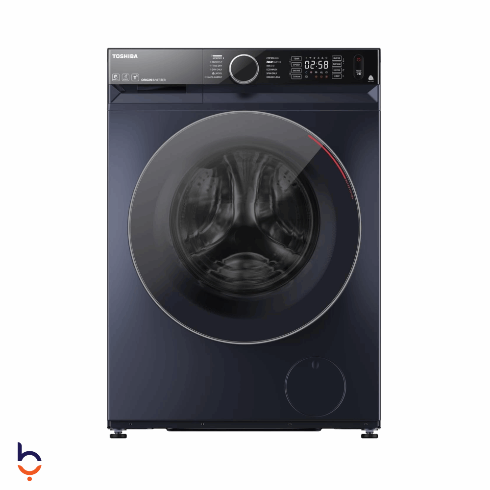 Front Load Automatic Washing Machine Toshiba 9Kg With 6 Kg Dryer, 1400 Rpm, Digital Display, Wi-Fi, Inverter, TWD-BM100GF4EG(MK) Grey