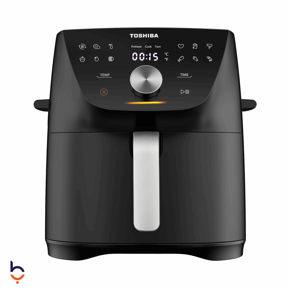 Air Fryer Toshiba 7.4 Liters Digital Indicator Light And Non-Stick Basket - AF-74CP1VREG(H) Black