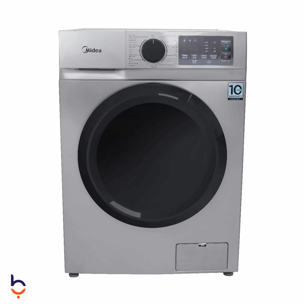Front Load Automatic Washing Machine Midea 7 kg Digital With Inverter Technology - MFN09W70B/S Silver