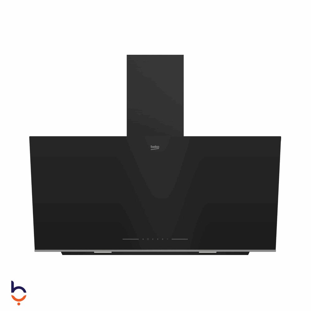 Hood Beko 90 cm with Touchscreen – Chimney or Chimney-Free – BHCA99642BHE Black glass