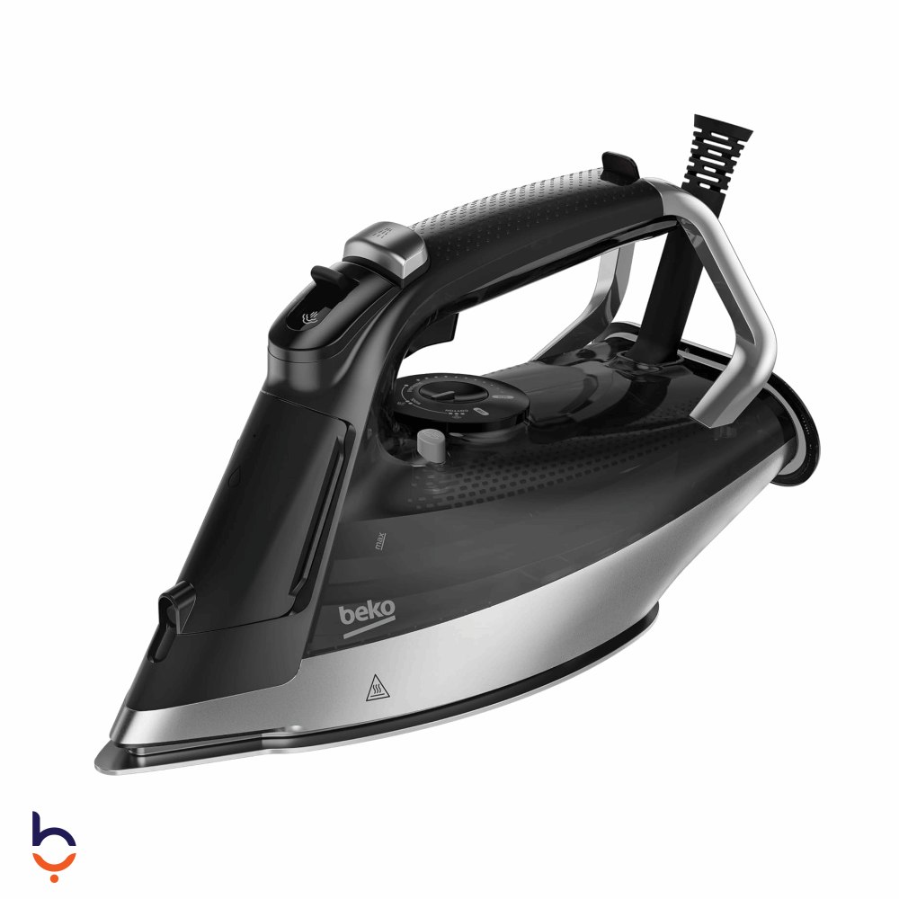 Steam Iron Beko 2400 W 350ml Water Tank , Ceramic Soleplate , SIM 5124 A Black