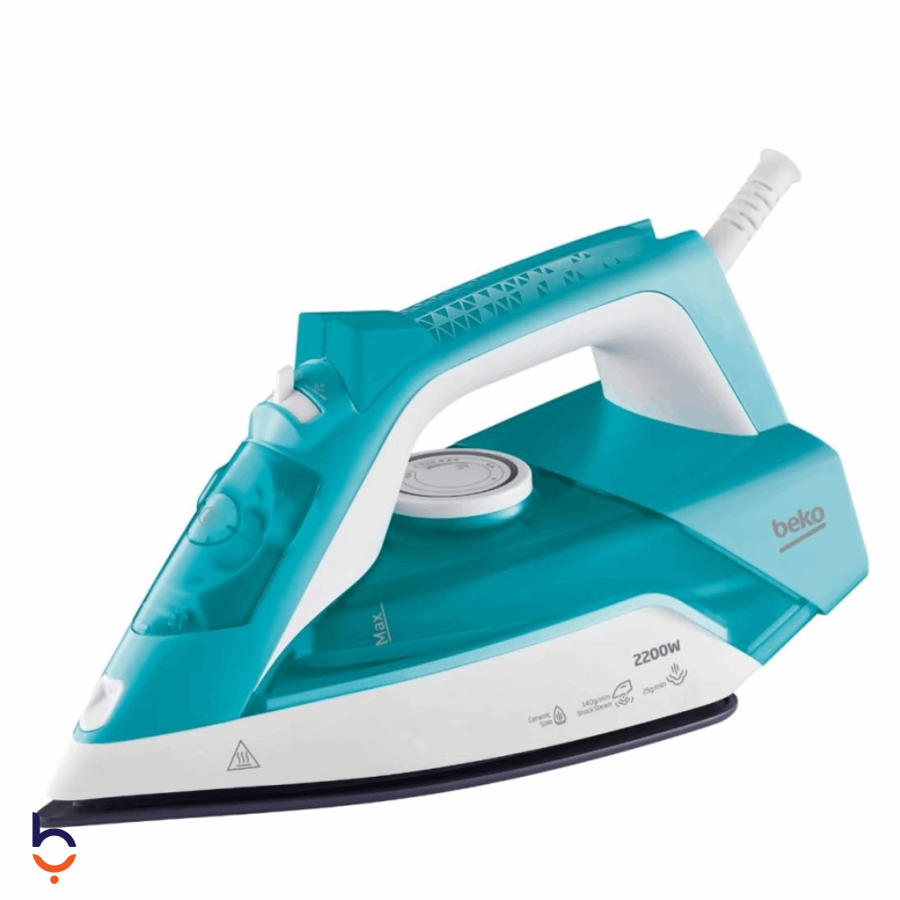 Iron Beko 2200 W 240ml Water Tank , Ceramic Soleplate , SIM 3122 T Turquoise