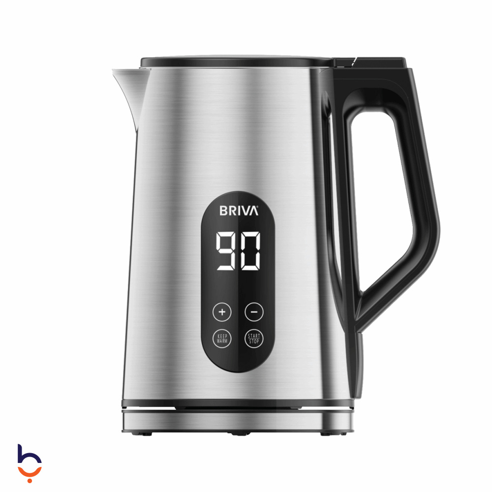 غلاية مياه بريفا 1.7 لتر ستانلس ستيل مزدوجة الطبقة مع شاشة رقمية Briva WK190 فضي