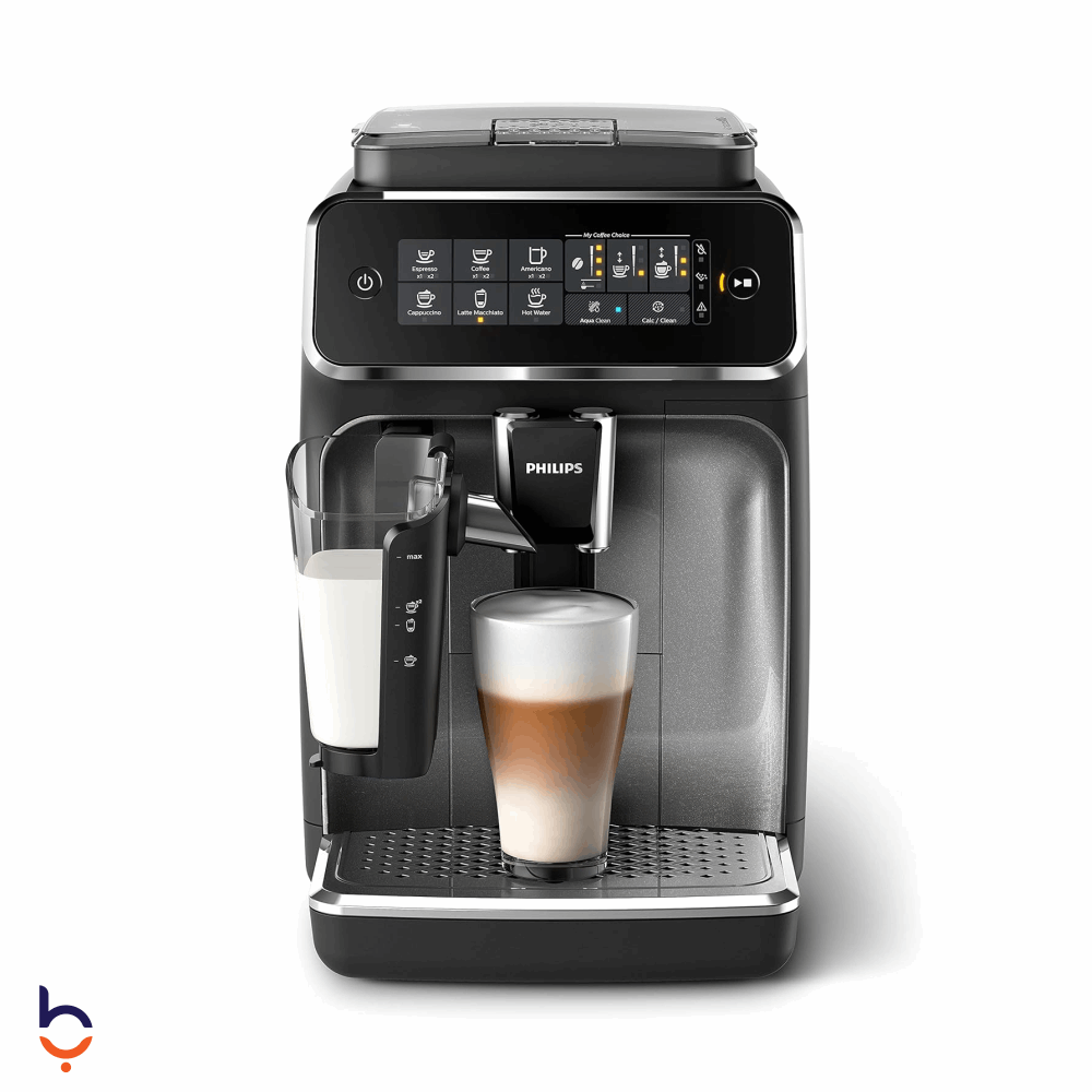 ماكينة صنع القهوة فيلبس 1500 وات ماكينة قهوة فيليبس 5 إعدادات قهوة مختصة، نظام لبن لاتيه جو - EP3246 فضي وأسود