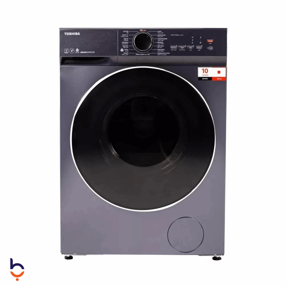 غسالة ملابس اوتوماتيك تحميل امامي توشيبا 10.5 كجم انفرتر تحميل أمامي TW-T21BU115UWEG(MG) موراندي جراي