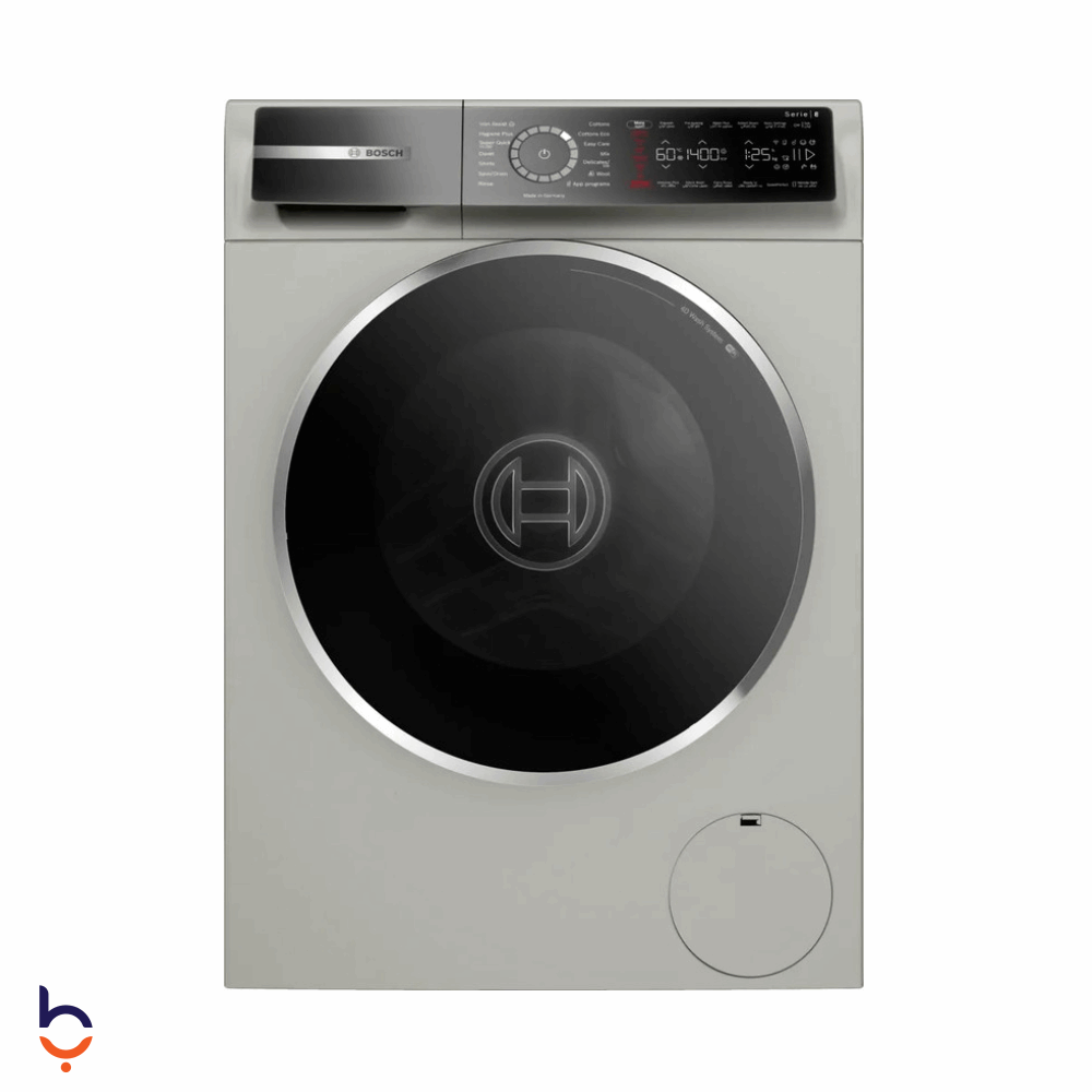 غسالة ملابس اوتوماتيك تحميل امامي بوش 9 كيلو Silver Inox – 4D Wash وHome Connect - WGB2440XEG فضي
