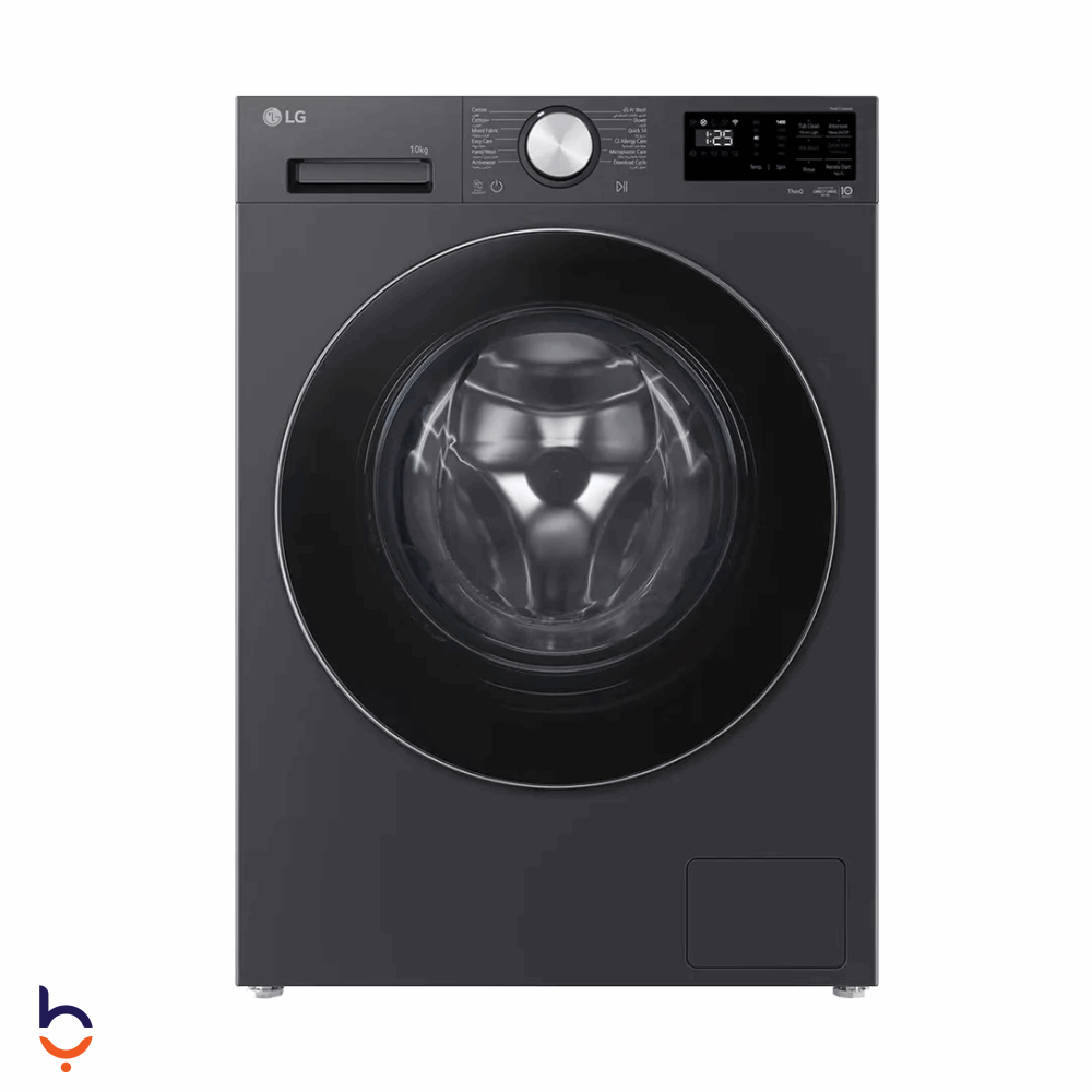 غسالة ملابس اوتوماتيك تحميل امامي إل جي 10 كيلو فول اوتوماتيك ، 1400 لفه ، واى فاى ، F4X5RYG24 رمادى غامق