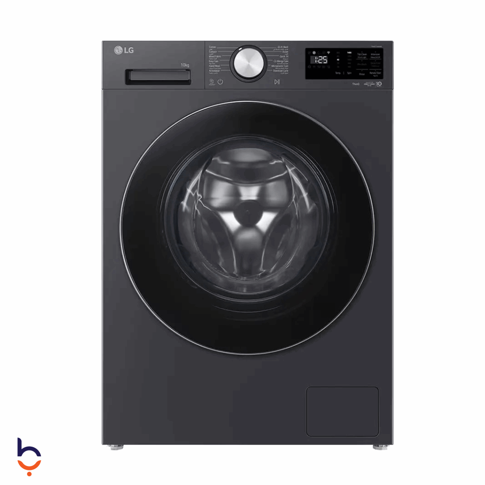 غسالة ملابس اوتوماتيك تحميل امامي إل جي 11 كيلو فول اوتوماتيك ، واى فاى ، انفرتر ، تدعم الذكاء الاصطناعى ، F4X5EYG24 رمادى غامق