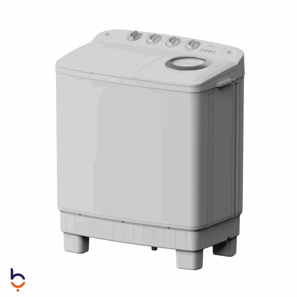 غسالة ملابس اوتوماتيك تحميل علوي ميديا 12 كيلو هاف حوضين - MTE02W120/W ابيض