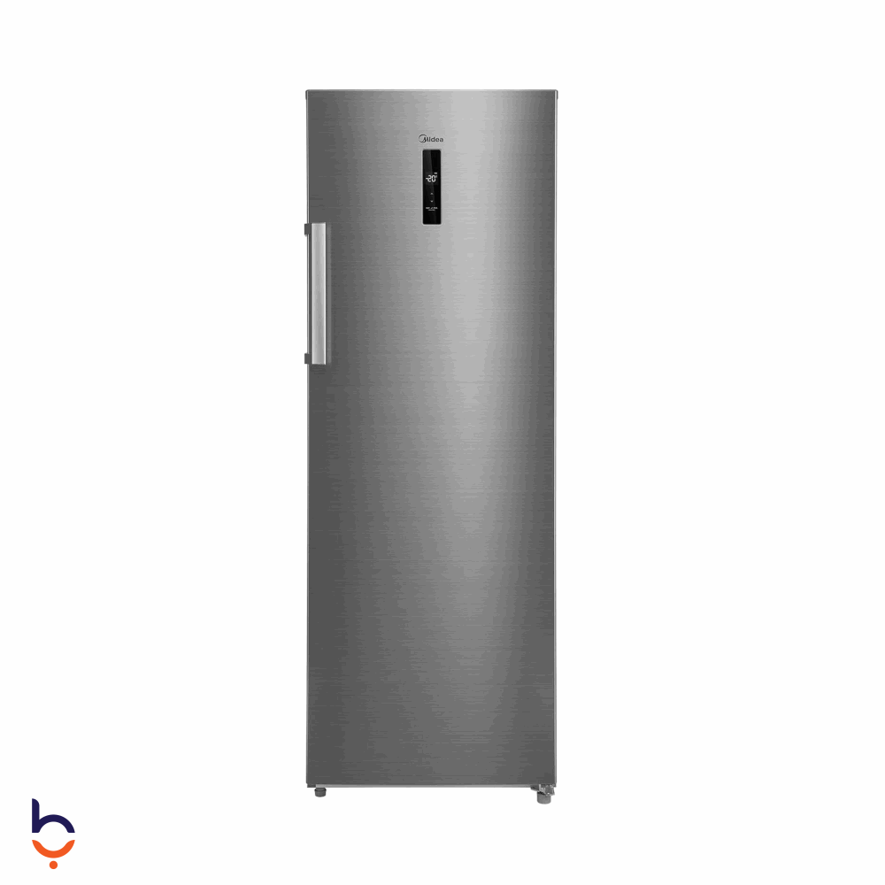 Vertical deep freezer Midea 7 Drawers Midea Slim Upright Freezer, 238 Liters, 7 Drawers, No Frost Technology, Thermotreated, Silver Color, MDRU333FEN46 Silver
