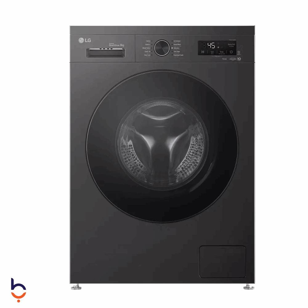 غسالة ملابس اوتوماتيك تحميل امامي إل جي 8 كيلو 1400 لفة ، شاشة ديجيتال ، تكنولوجيا الأنفرتر ، F4Y2TYGYZ اسود بلاتينيوم