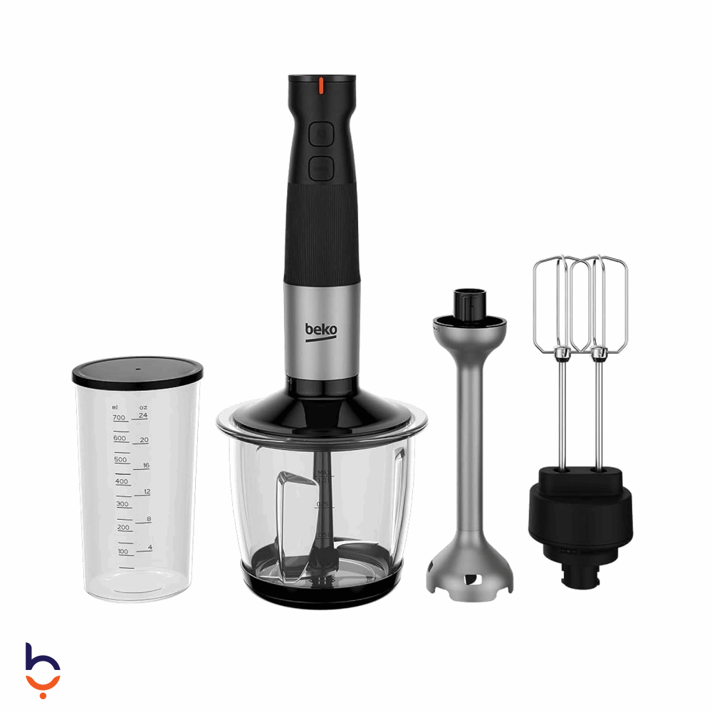 Hand Blender Beko 750 w hba 81762 bx, motor power, variable speed setting, turbo function, stainless steel chopping blades. glass chopper bowl 1l Multi Color
