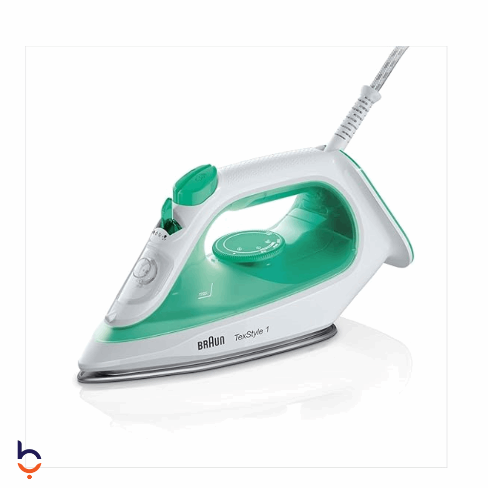 Steam Iron Braun 220 Ml TexStyle 1, Super Ceramic Base, 2000W - SI1040GR Green X White