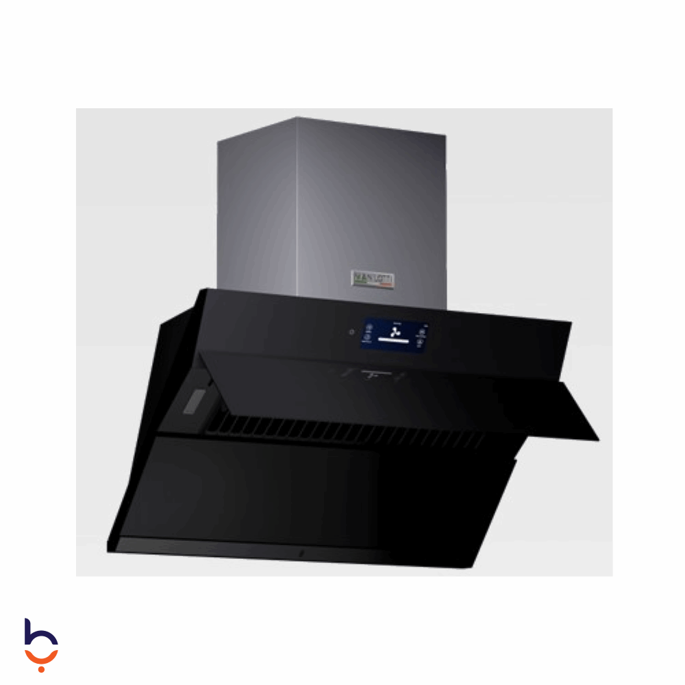 Hood Manilotti 90 Cm Modern design, touch control, WiFi - MT-90HET39H-TS-BS Black with stainless steel