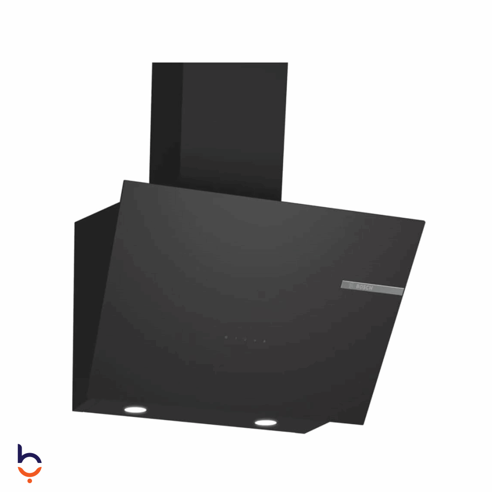 شفاط بوش 60 سم مائل حائطي ديكوريتف , تحكم باللمس - DWK66PJ60T زجاج أسود