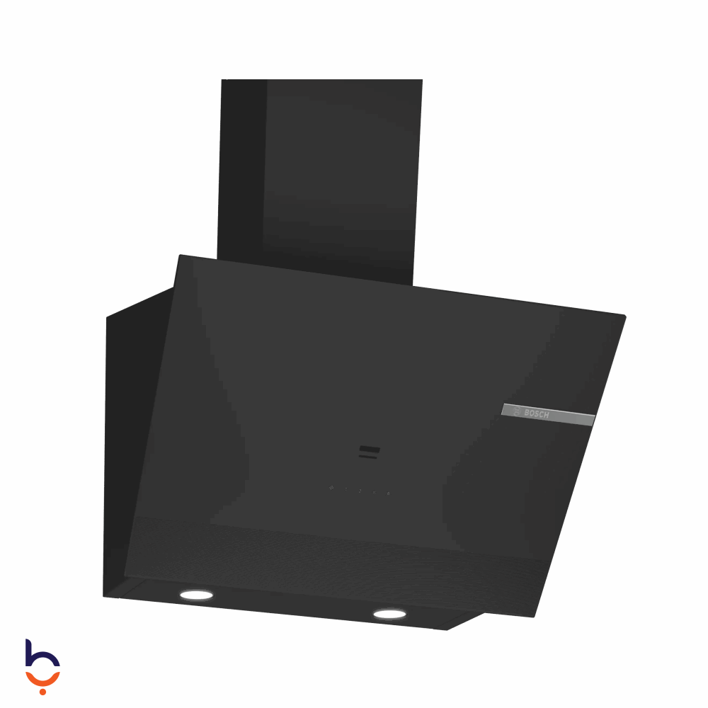 شفاط بوش 60 سم حائطي مائل مع قوة شفط تصل لـ 700 م³/ساعة , تحكم باللمس - DWK67PJ60T زجاج أسود