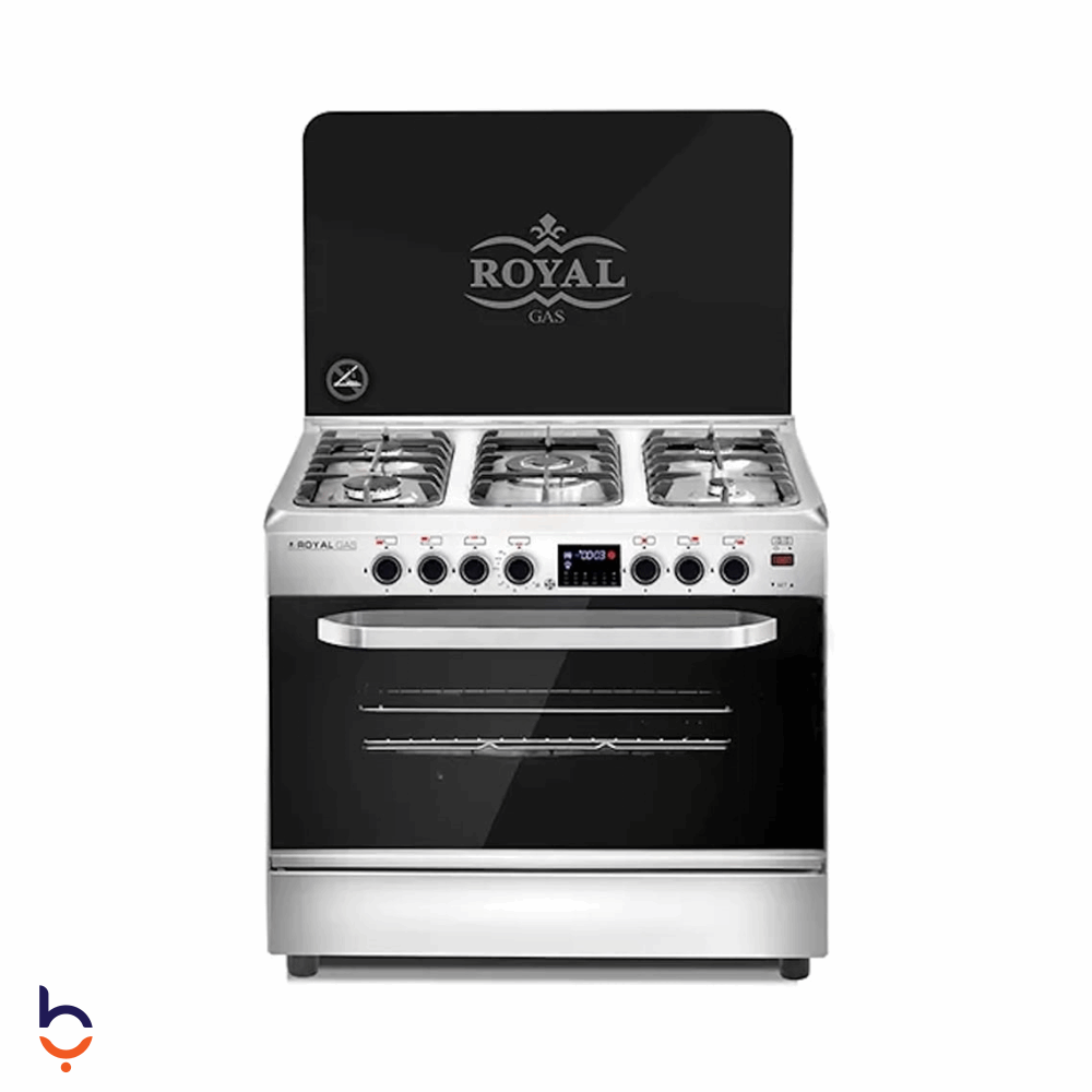 Cooker Royal Gas 5 Burners 90 cm, MasterChef Pro, digital display - R-2010300 Stanless Steel X Black